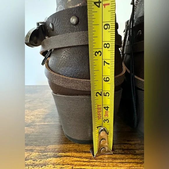 Pop Womens Brown Santiago Block Heel Booties NWT Various Sizes - Picture 6 of 9